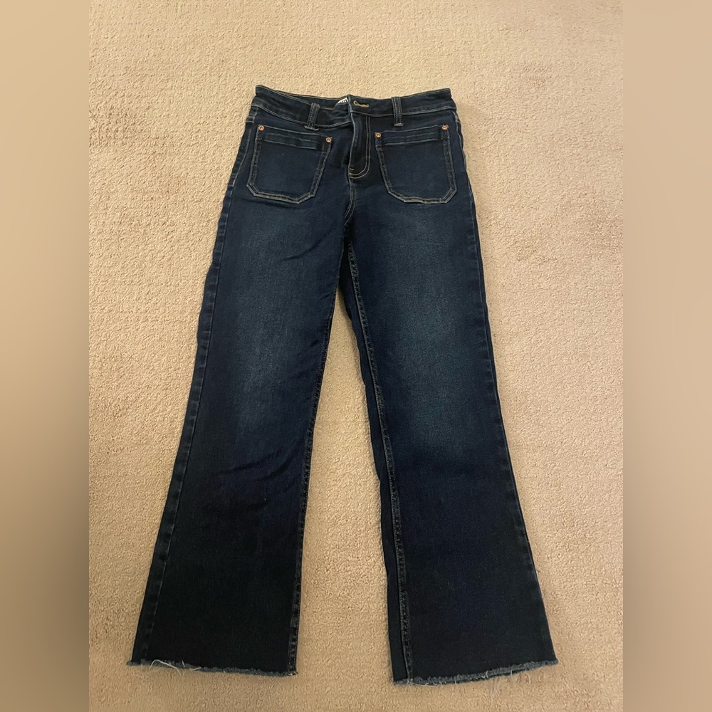 Zara kick crop flare jeans